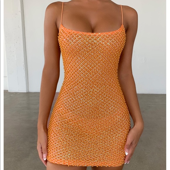 orange oh polly dress